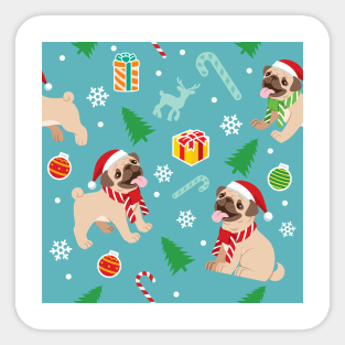 Pug Xmas Sticker